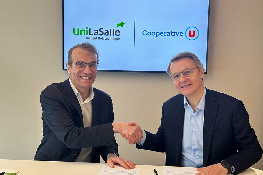Philippe Choquet, Directeur général d'UniLaSalle, et Dominique Schelcher, PDG de Coopérative U