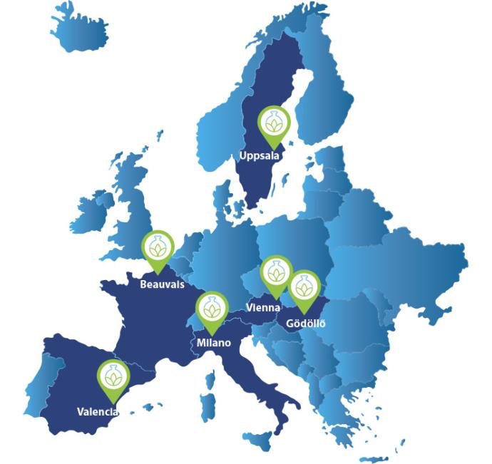 Master Erasmus Mundus emPLANT : universités partenaires en 2022